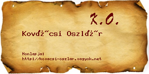 Kovácsi Oszlár névjegykártya